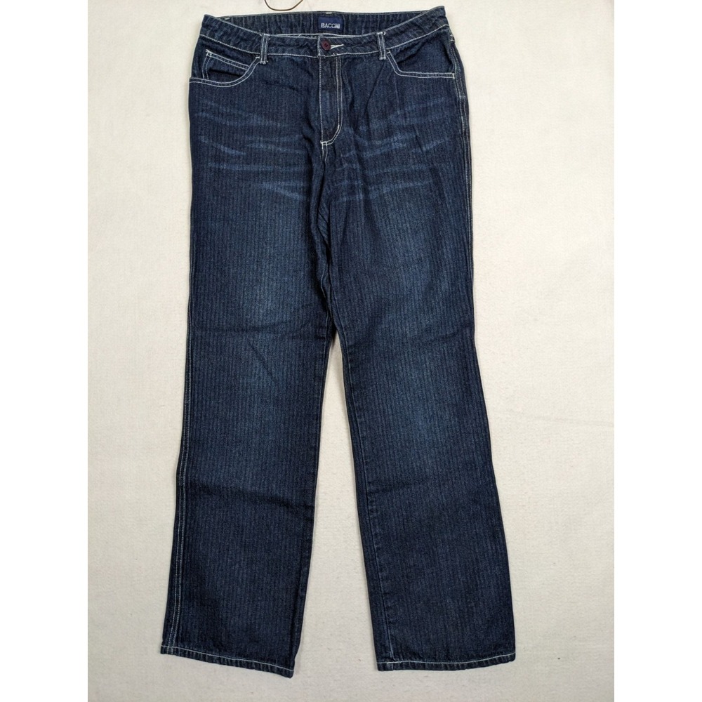Baccini Womens Size 12 Denim Jeans Bootcut 100% Cotton Dark Wash
